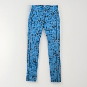 CAbi Blue and Black Printed Leggings